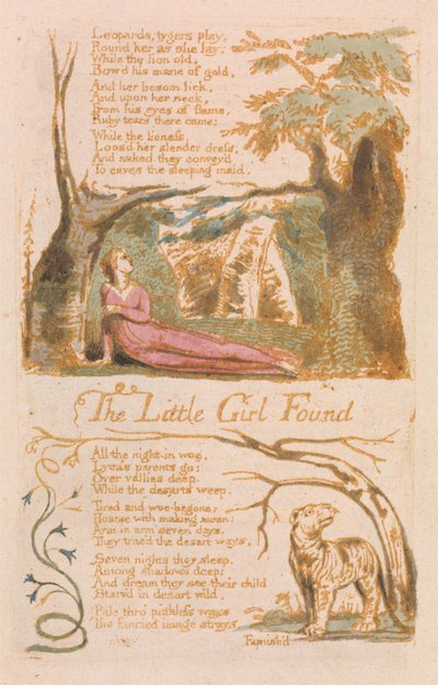 Canciones de Inocencia, Placa 6, La Pequeña Niña Encontrada (Bentley 35) de William Blake